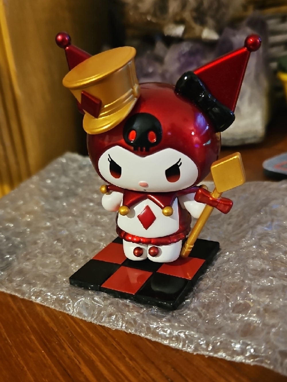 Sanrio Kuromi Top Toy - Red & Gold Jester Figurine - Picture 2 of 3